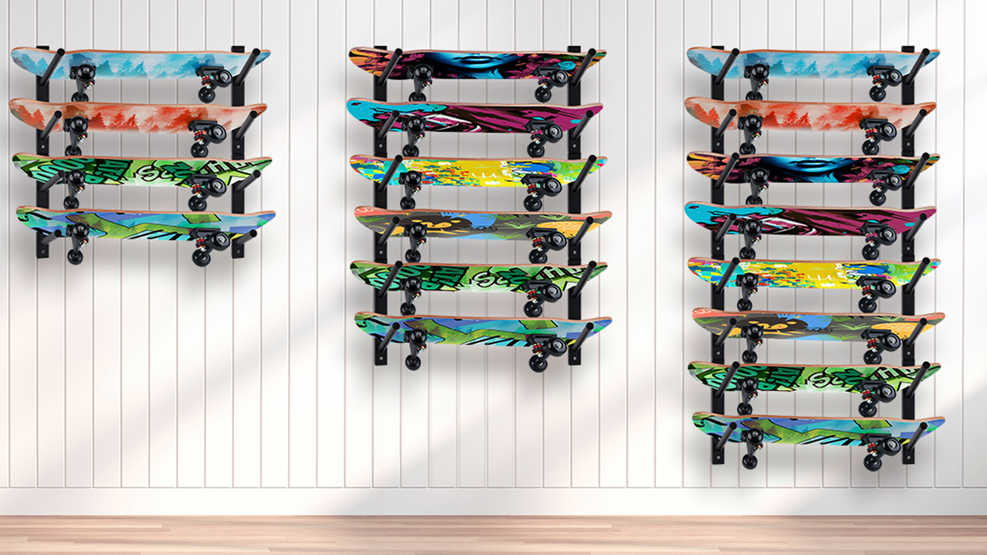 Skateboard wall mount display