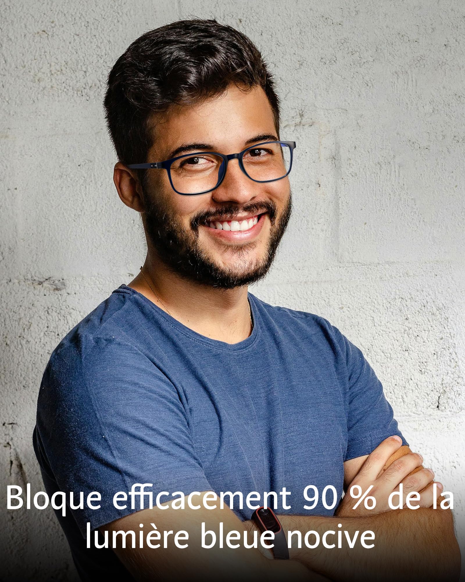 ANRRI Lunettes Anti Lumière Bleue Homme Femme, Lunettes d’Ordinateur Rectangulaires avec Protection UV pour Travail et Gaming