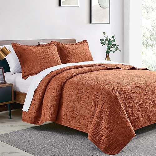 Miniatura 2 de Love's cabin Colchas para cama Queen color oscuro, colcha suave de verano, colcha de microfibra ligera, colcha de estilo moderno con patrón de