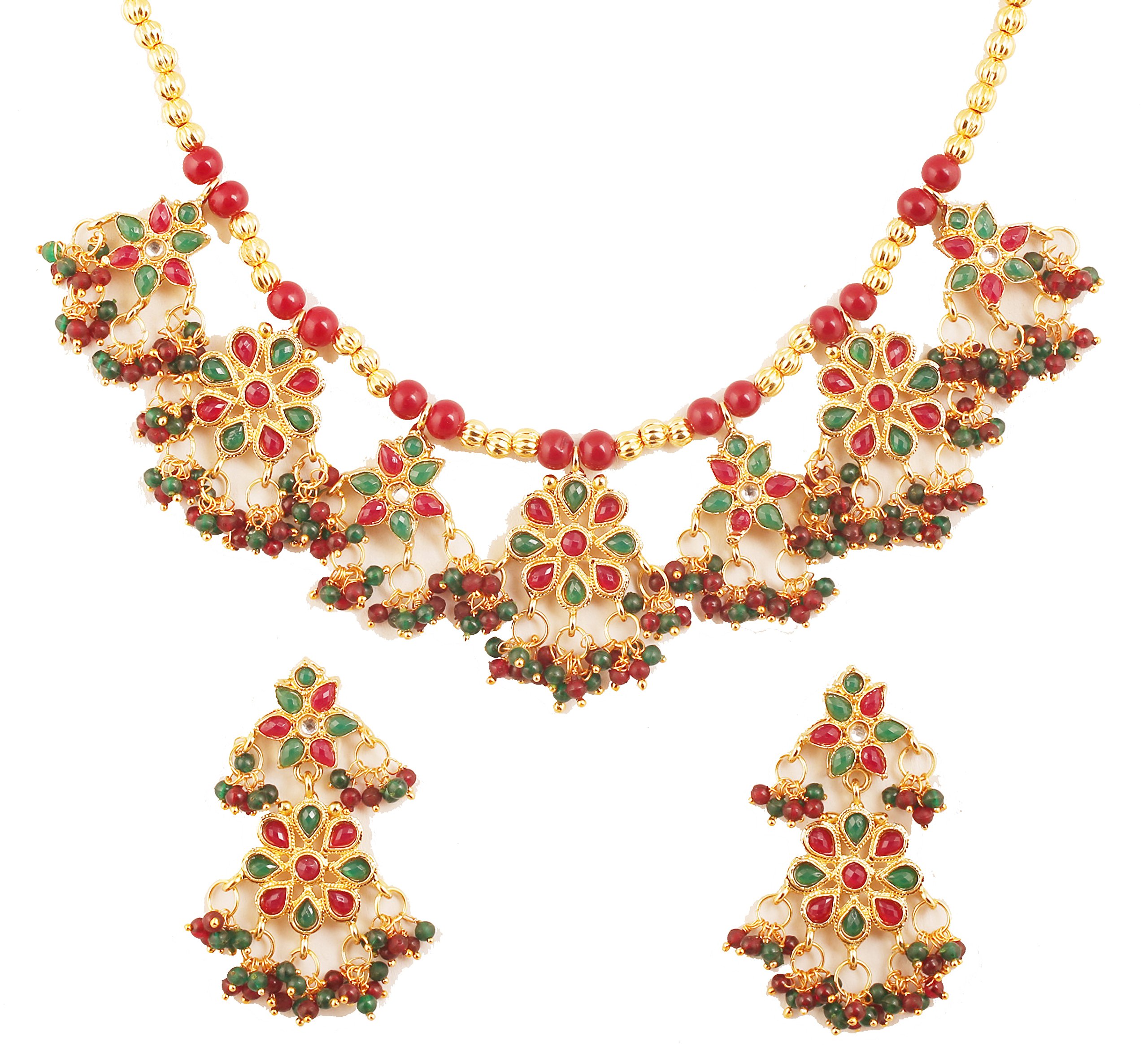 TouchstoneIndian Bollywood Enchanting sleek Bracelet Hand Crafted Rhinestone Crystal in Gold or Silver Tone for Women.