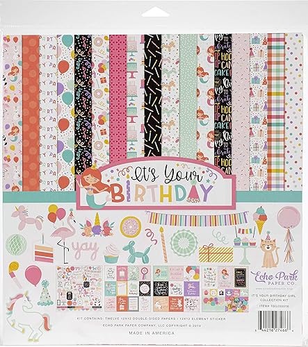 ECHO PARK PAPER COMPANY Tu kit de cumpleaños de 12 x 12 pulgadas, es tu cumpleañera