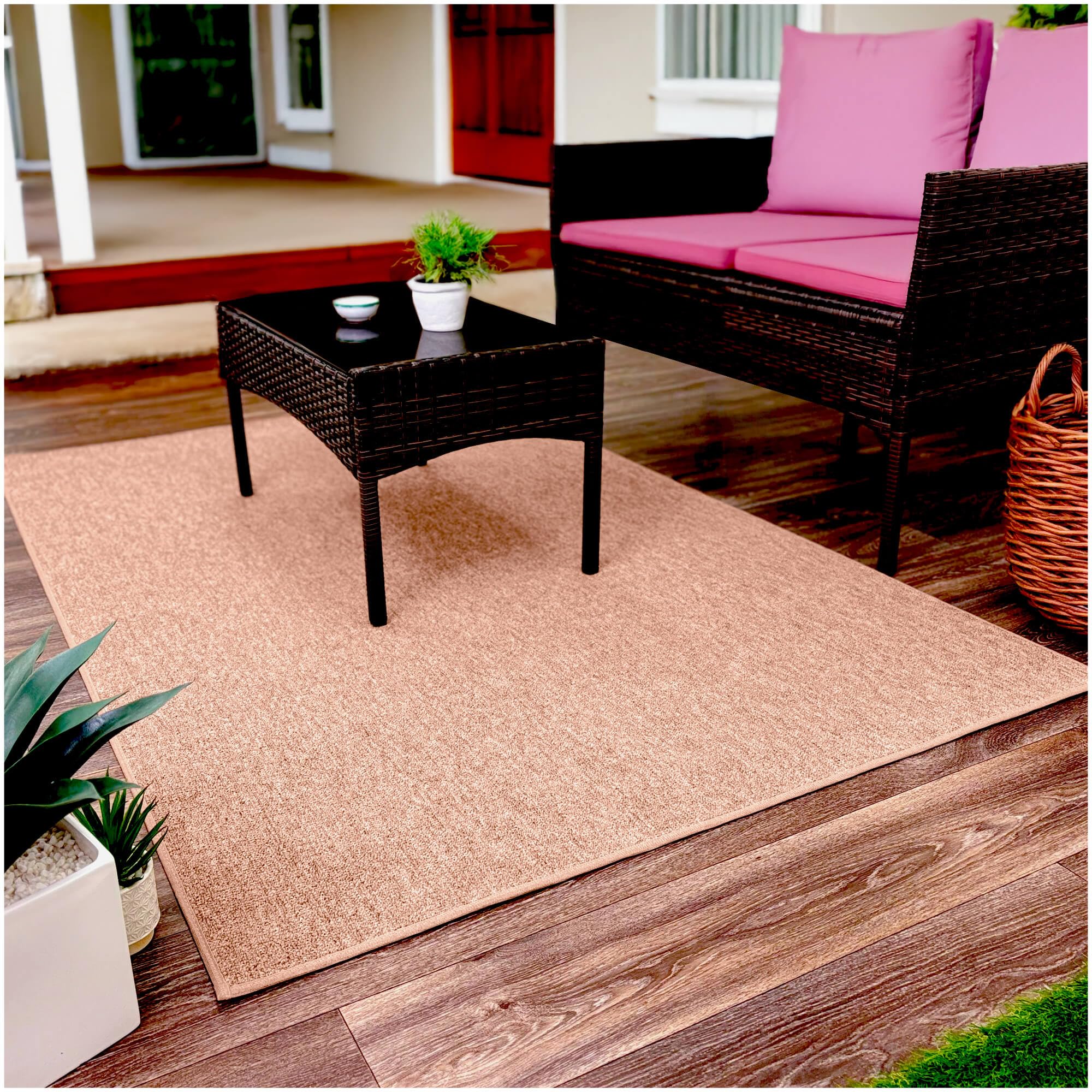 KOECKRITZ 5' x 12' Indoor/Outdoor Area Rug – Fade Resistant, Lightweight Polyester Carpet for Porch, Patio, Deck, Living Room & Events - Sage Brush