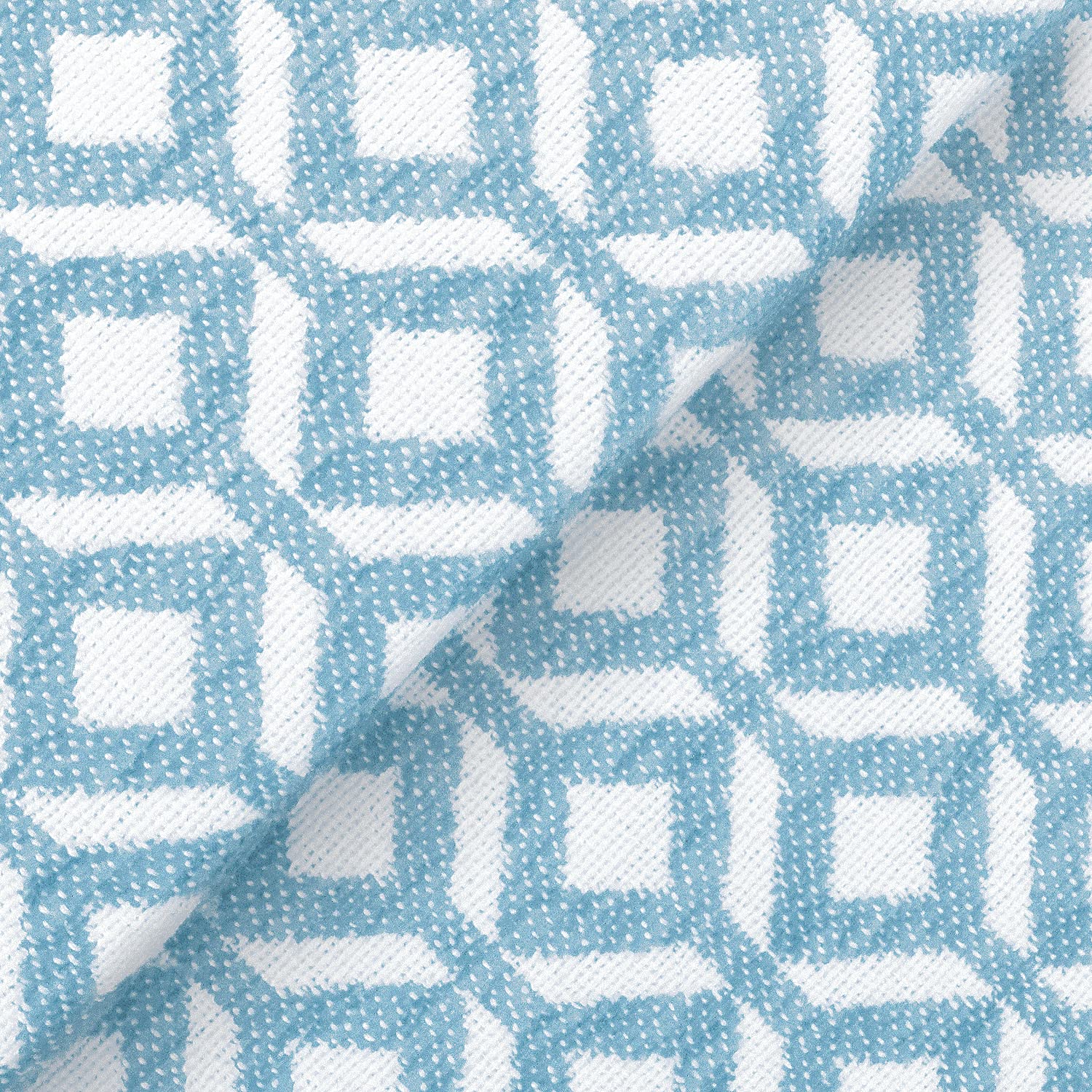 DESHOME Square 10 metri - Tessuto al metro Jacquard Italiano Stoffa al metro per tappezzeria divani, poltrone, cuscini, sedie (Blu cielo 64)