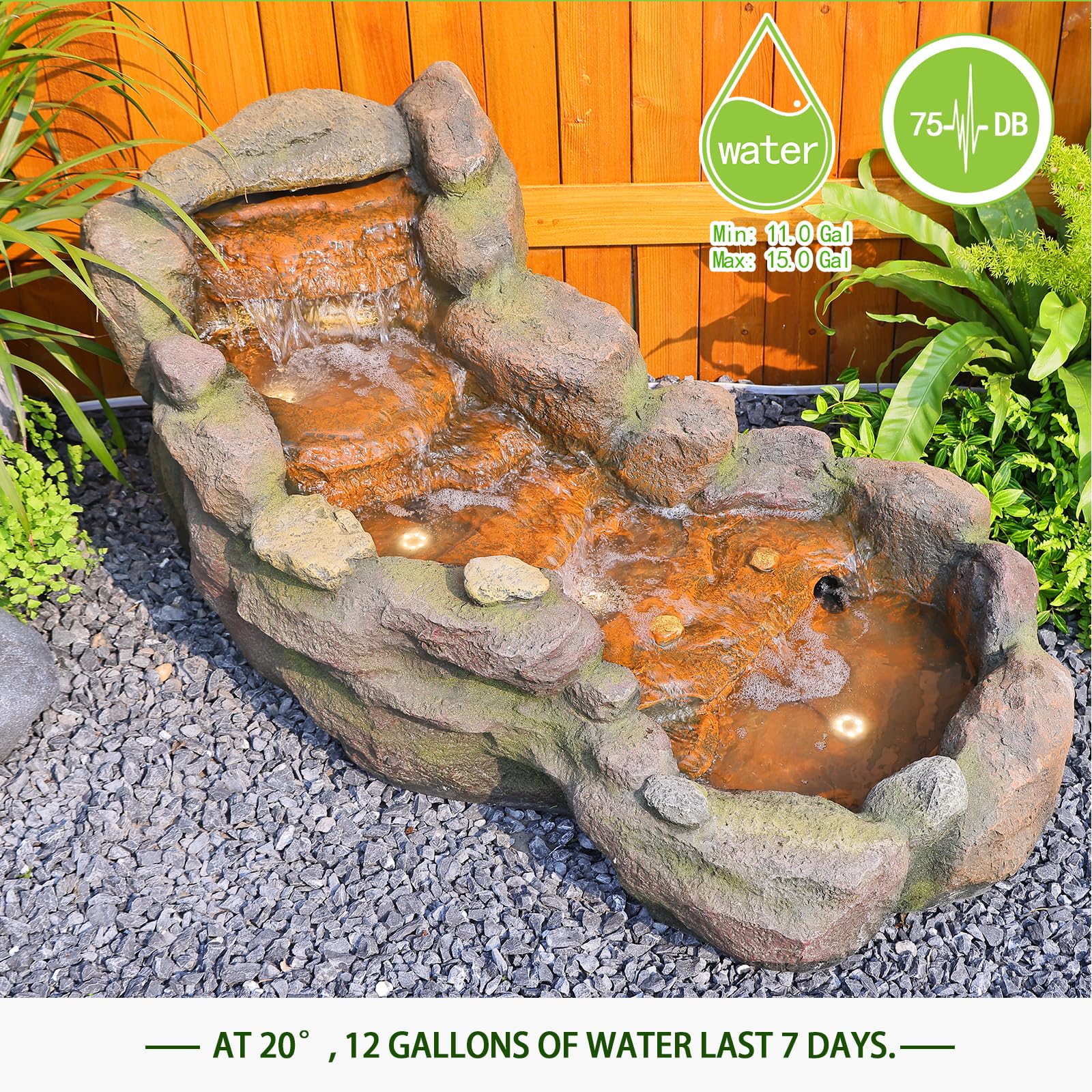 Best Garden Fountain 2026: 5 Picks for Any Yard 2 Bumilgar Garden Outdoor Water Fountain, 42.1' L Floor Standing Tiered Rock Outdo — product photo