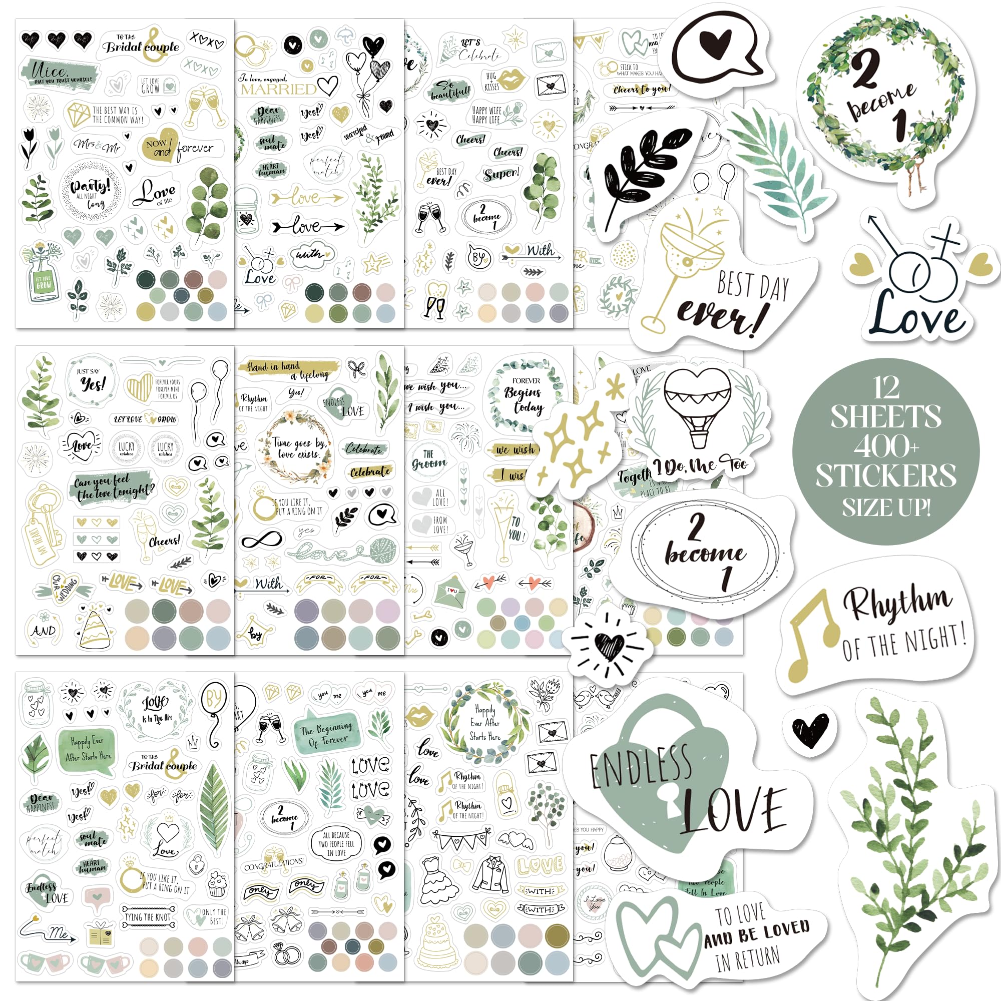 Autocollant de mariage pour scrapbooking, stickers livre d'or et papeterie créative DIY