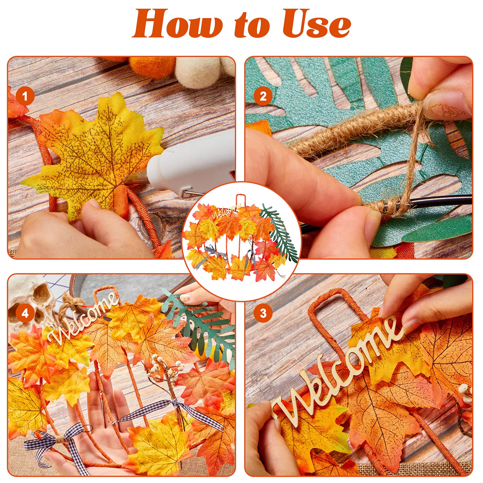 4 Stück Kürbis-Kranzrahmen Aus Metall - 30x25 Cm, Für Herbst- & Thanksgiving-Deko, DIY Kranzprojekt, Robust & Wiederverwendbar