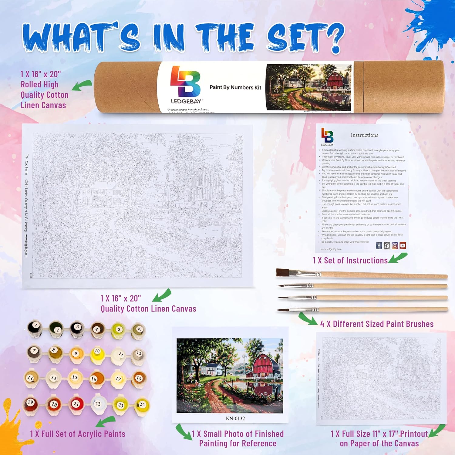 Buy Ledgebay Paint by Number for Adults Licensed Artwork Paint by