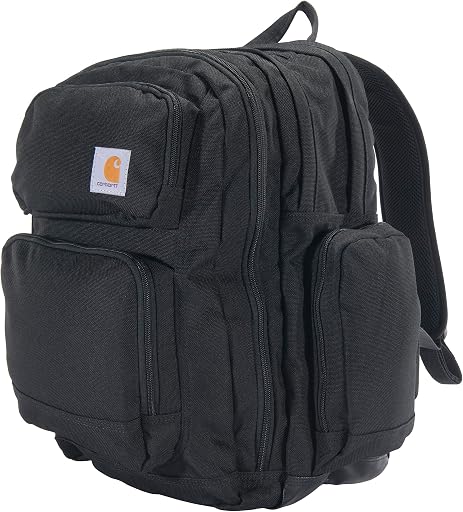 Carhartt Utility 35L Triple-Compartment Backpack Black | Durable Pack with Laptop Sleeve and Duravax Abrasion Resistant Base