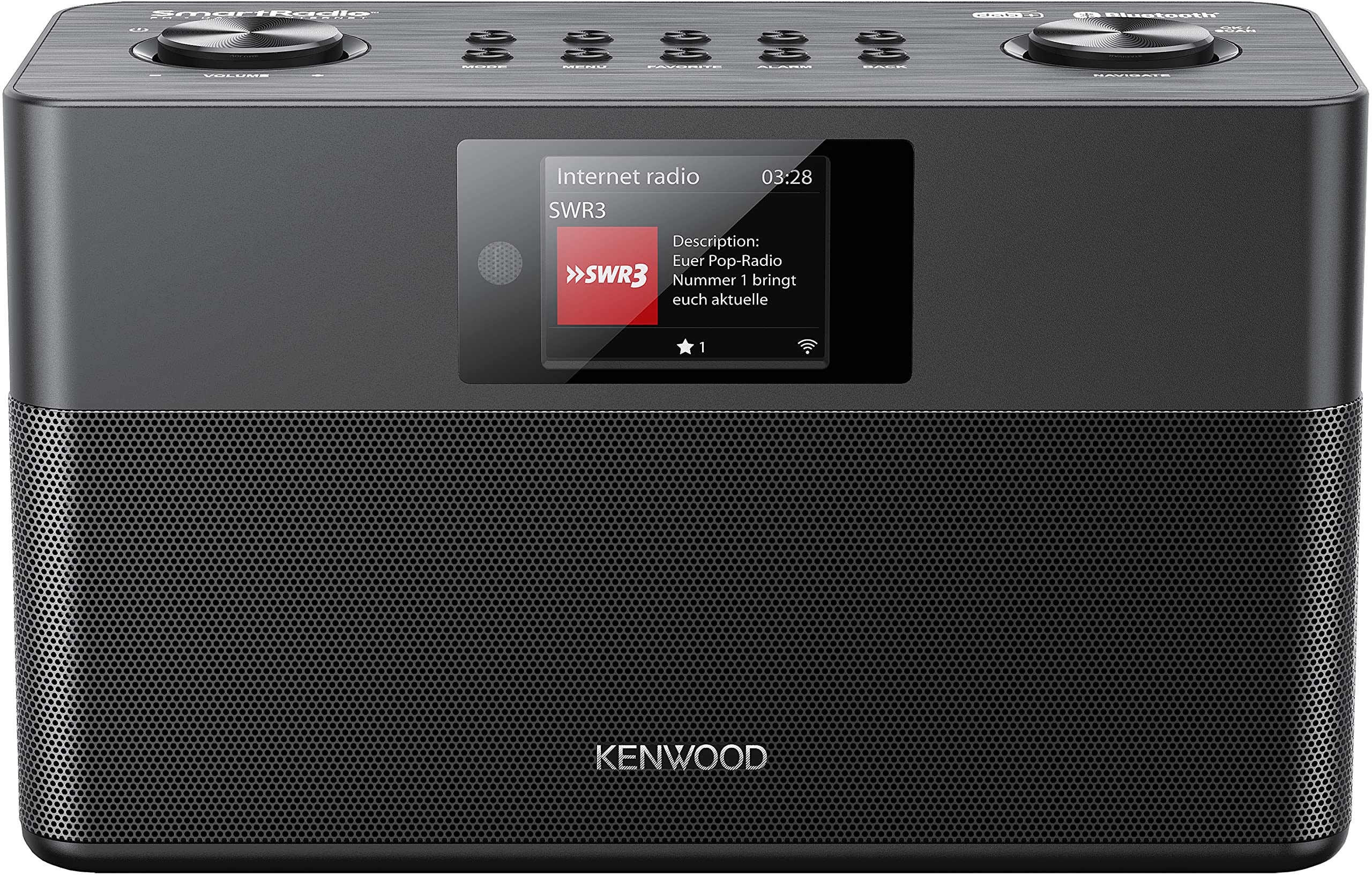 Kenwood CR-ST100S-B Smart-Radio mit Internetradio, WLAN, DAB+, UKW, Bluetooth, 2x10W RMS, Bassreflex Lautsprecher