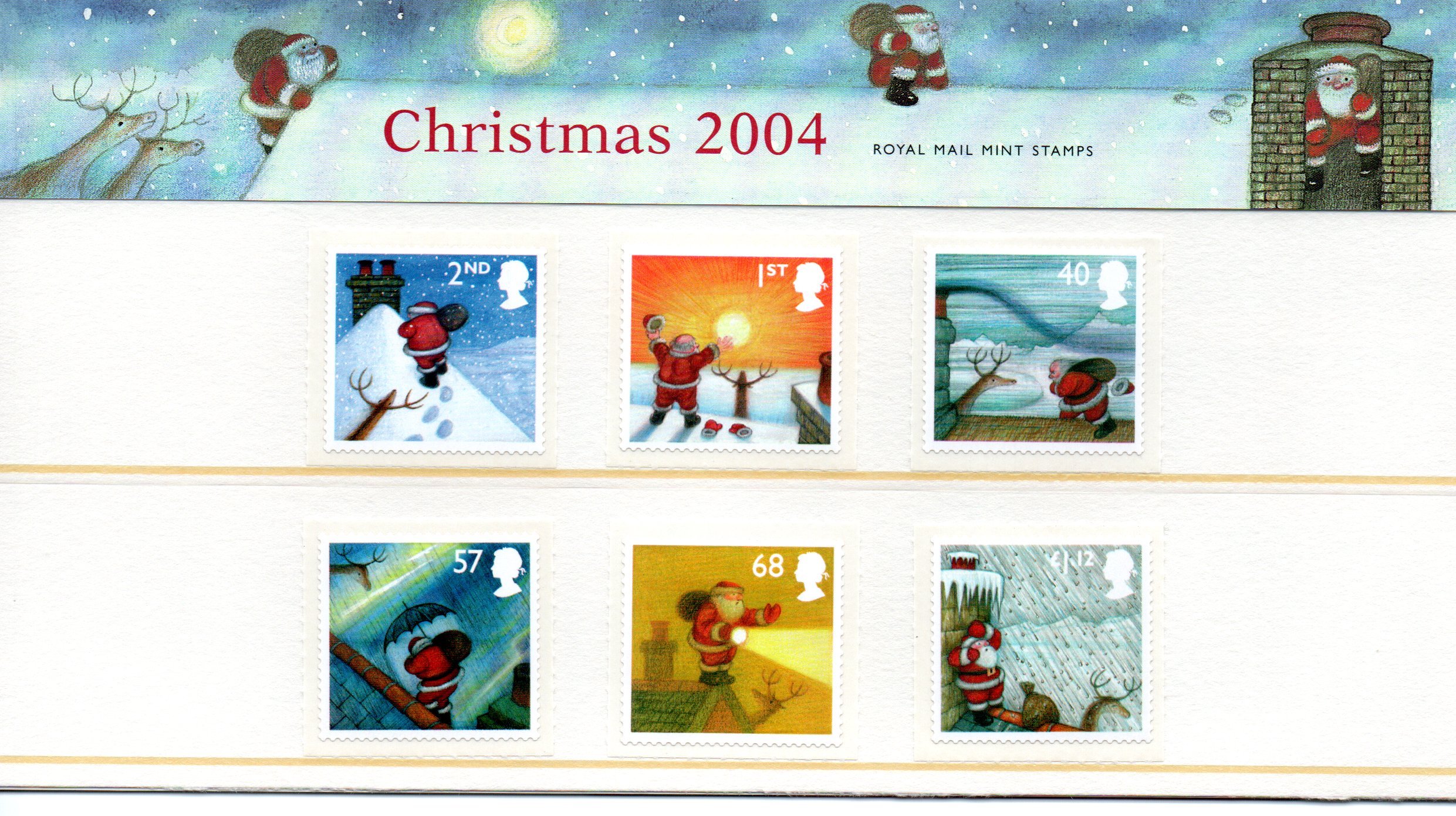 Royal Mail 2004 Christmas Stamps In Presentation Pack