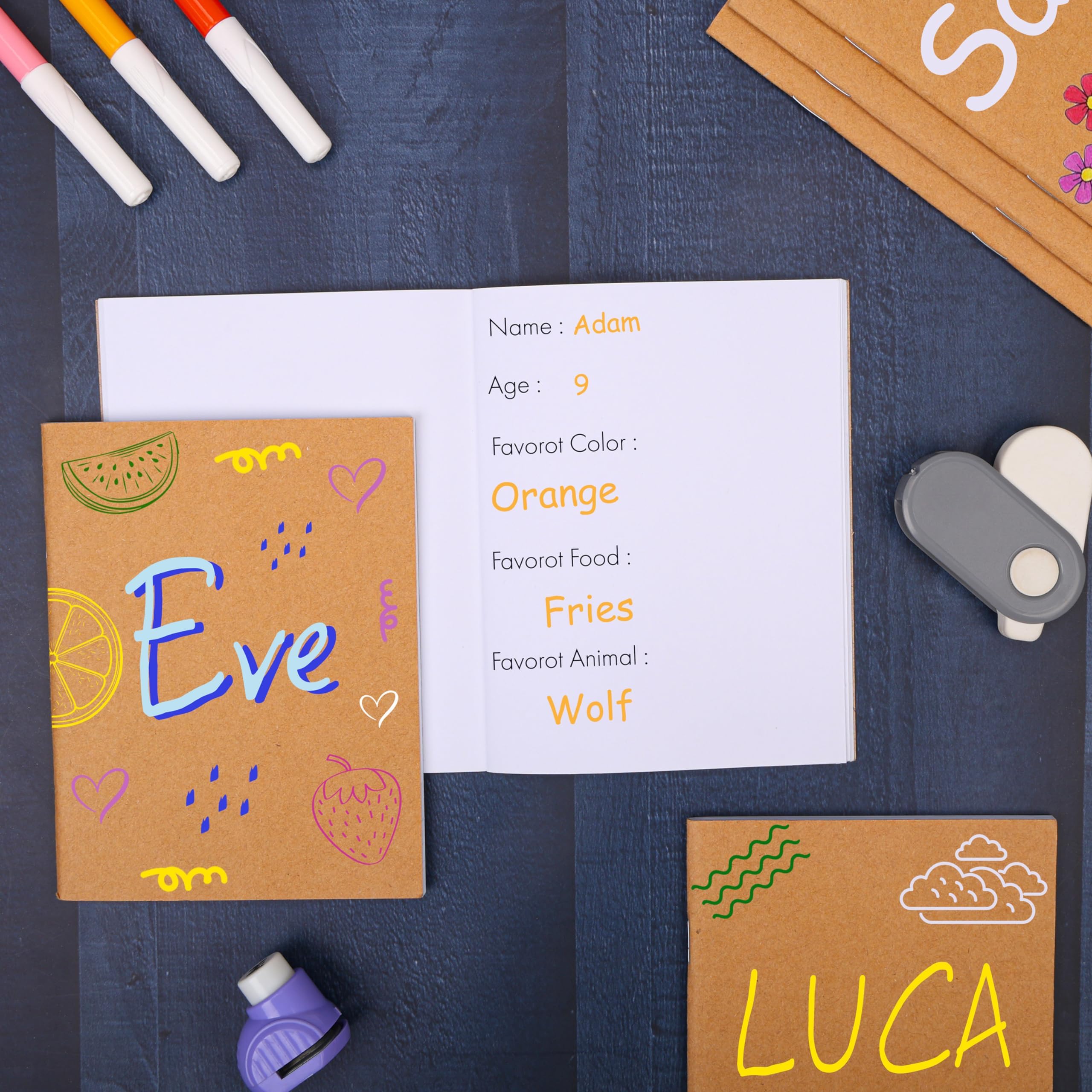 BELLE VOUS Set 48 Quaderno Appunti Kraft Copertina Marrone A6 10,5 x 14 cm 24 Pagine Bianchi Quadrati per Viaggi Ufficio
