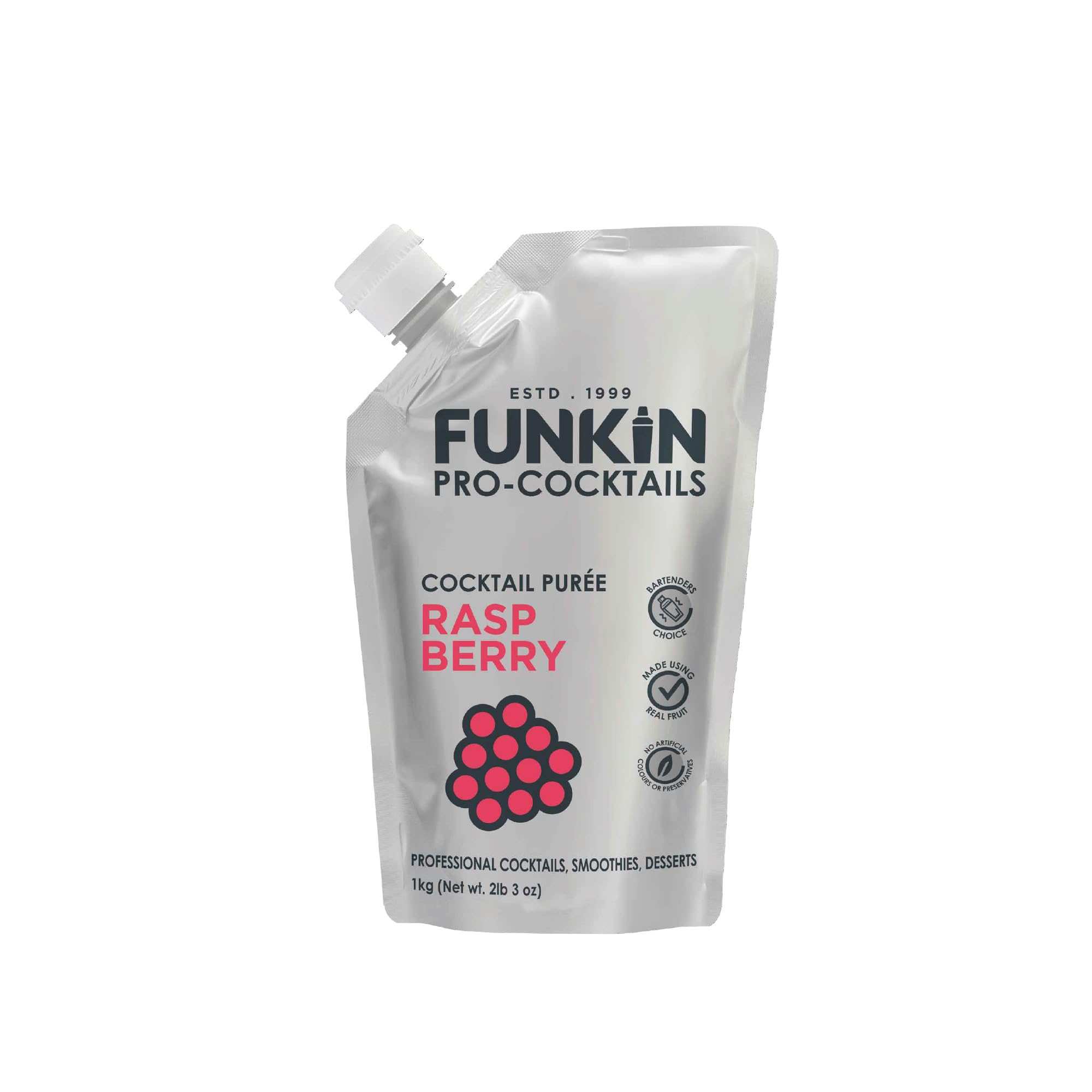 FUNKIN Strawberry Puree Cocktail Mixer | Made with Real Fruit | Fresh Fruit Puree for Professional Cocktails, Smoothies, & Desserts | 0% ABV | Resealable Pouch | 1kg, Pack of 5 — view 18