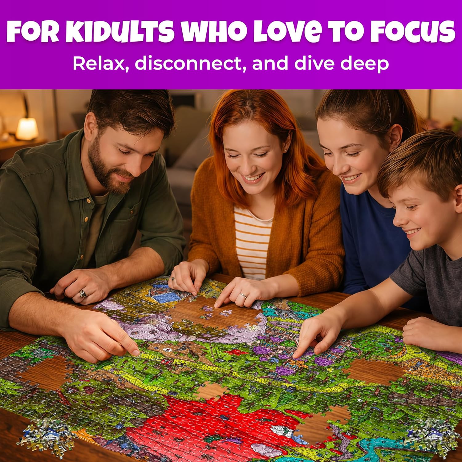 QUOKKA 1000 Piece Jigsaw Puzzle for Adults Emerald Kingdom – Puzzles for Adults 1000 Pieces Premium Box Packaging - Extra Fun Hidden Secrets & Audio Story – Perfect Relaxation Creativity Gift