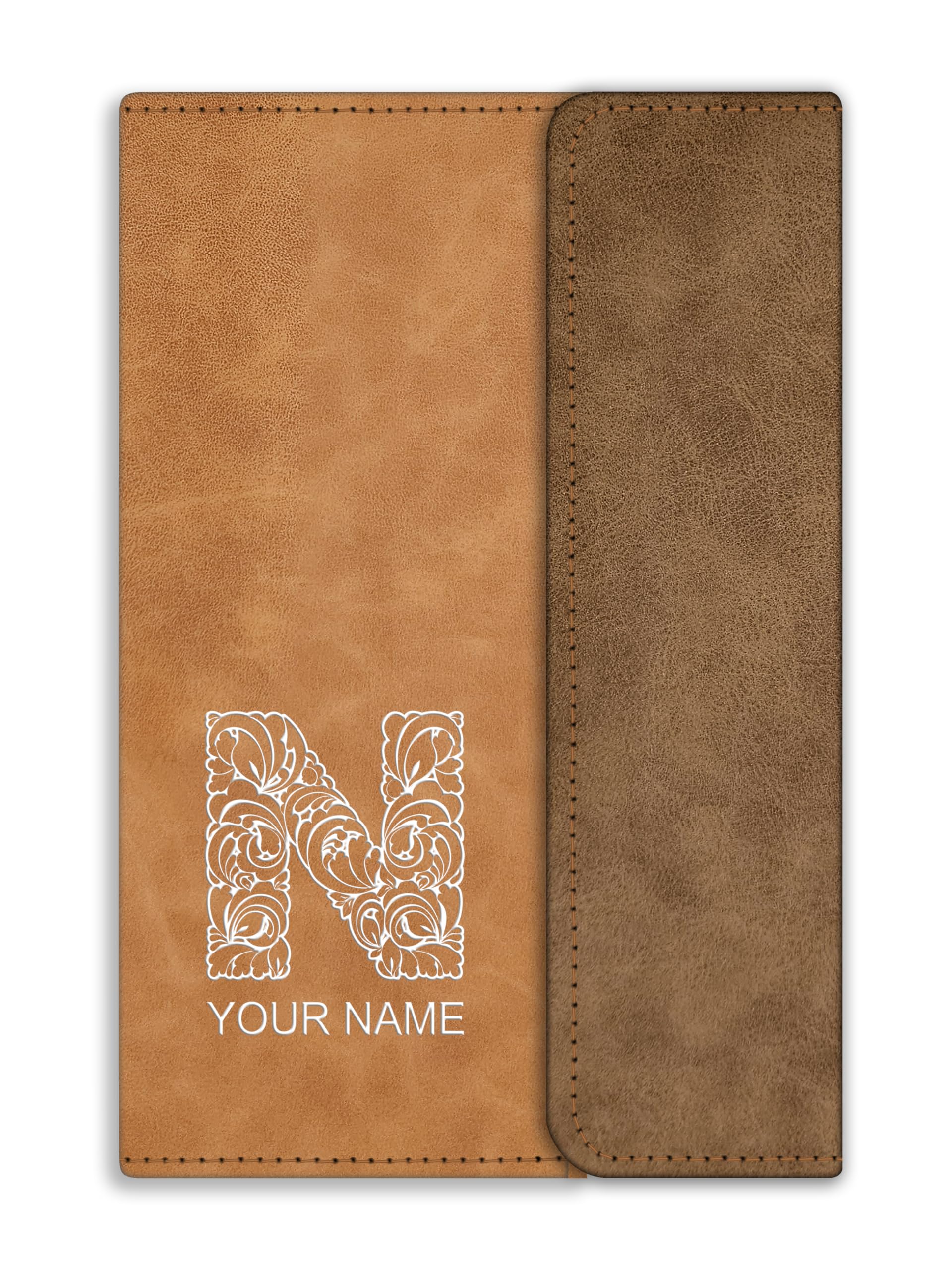Brown Cloud Personalized Velvet Finish Leather Notebook/Diary Ruled with Personalised/Customized Message/Quote/Name for Personal/Corporate Gift(NBVLVT Dual F BR 03) (1)