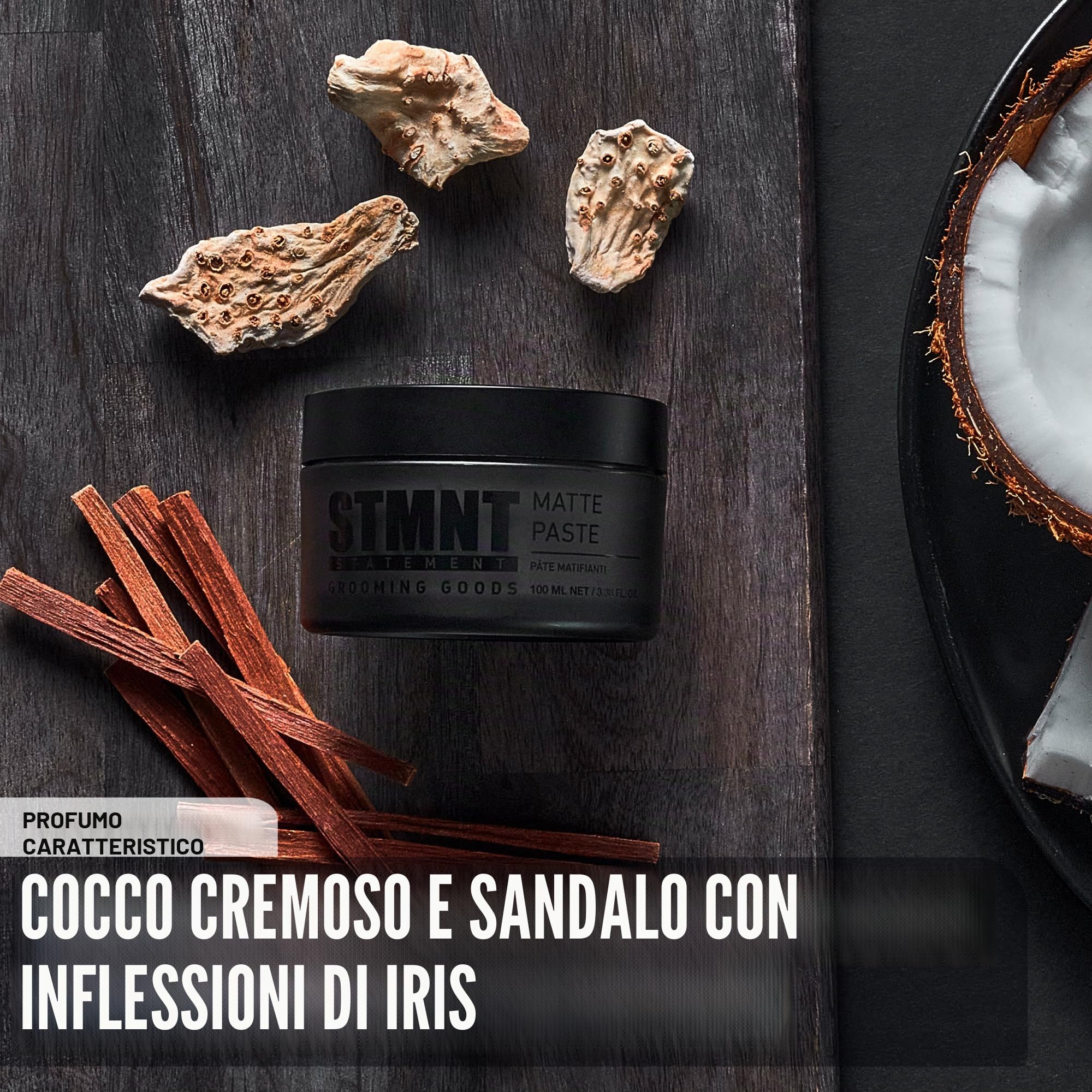 STMNT STATEMENT GROOMING GOODS Matte Paste - Cera per Capelli Uomo - Texture - Fissaggio Forte - Effetto Ultra Matt 100 ml