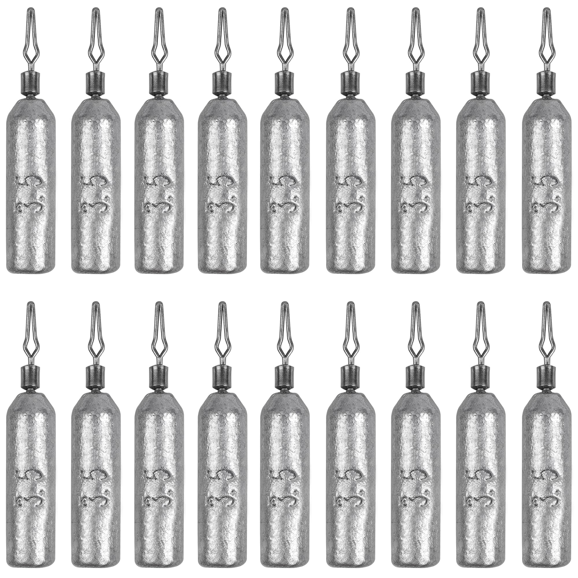 Drop Shot Weights Saltwater Lead Fishing Weights Dropshot Fishing Sinker Skinny Pencil Shaped with Barrel Swivels Snagless Sinker Rig Fishing Weights for Freshwater Bass Fishing Lures