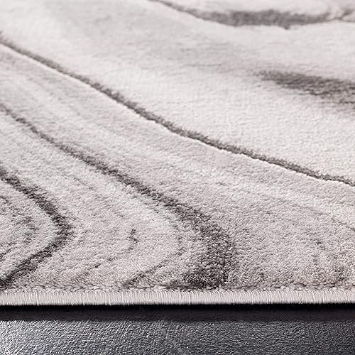 Miniatura 4 de SAFAVIEH Craft Collection - Alfombra de área de 8 x 10 pies, gris y plata, diseño abstracto moderno, no desprende pelusa y de fácil cuidado, ideal