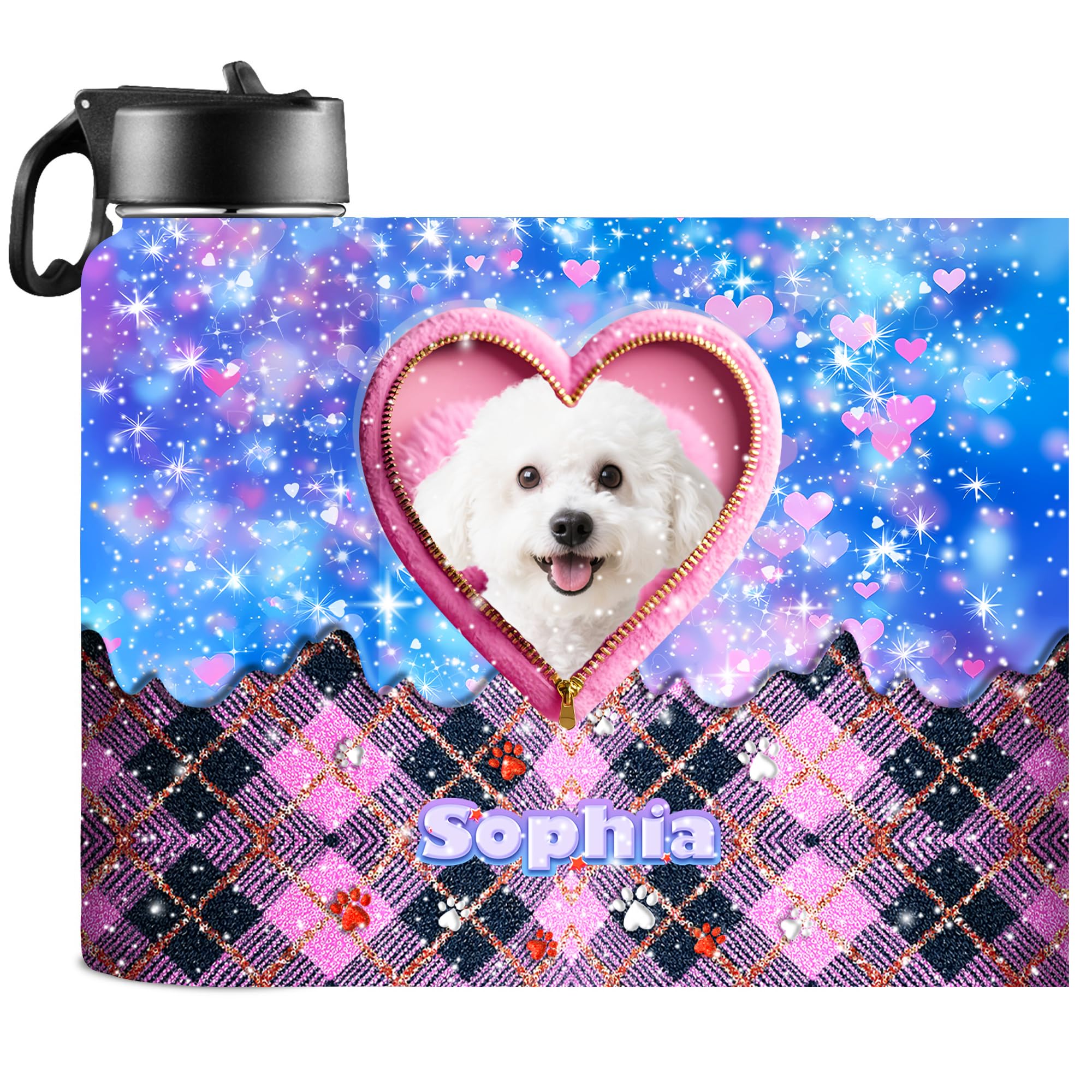 Personalized Water Bottles for Girls Back to School Gift Custom Insulated Stainless Steel Sports Water Bottle with Name or Picture Customized Water