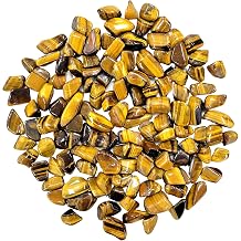 Tumbled Tigers Eye Crystal Stones - 1/2 LB over 1000 carats - Bulk Tumbled Gemstones for Jewelry Making & Crystal Healing - Decorative Crystals & Fountain Stones