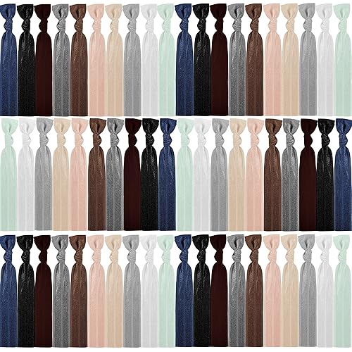 Miniatura 1 de 79Style 125 lazos neutros para el cabello para mujer, cintas elásticas para el cabello, soportes de cola de caballo anudados, no se rompe, bandas de