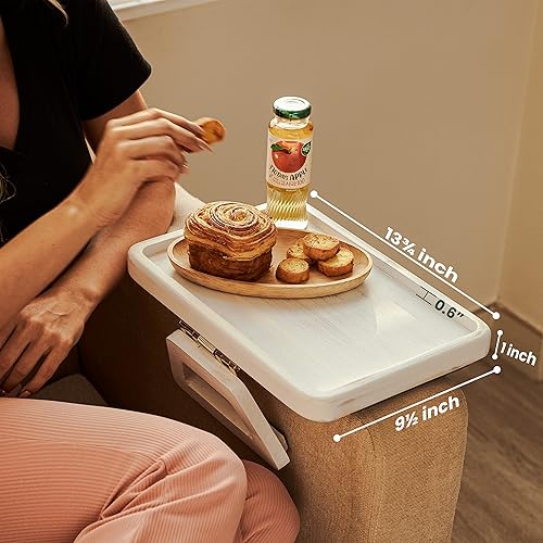 Miniatura 2 de Tinamo Bandeja para reposabrazos de sofá de madera de acacia  Clip de mesa para brazo de sofá  Mesa de brazo para sofás anchos  Mesas auxiliares de