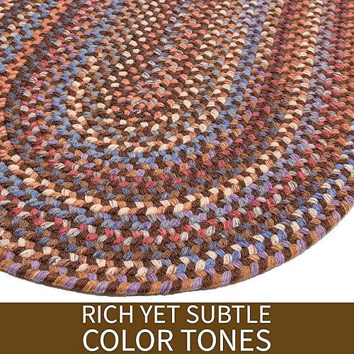 Miniatura 18 de Tapete reversible de lana, texturizado, grueso, trenzado. , Lana, Azul (Blue Dragon) Roca Negra,Azul (Blue Dragon),Mezcla azul y verde,Rojo