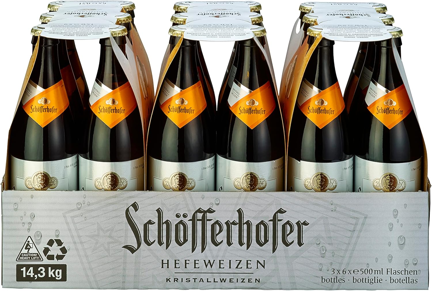 Schöfferhofer Kristall Filtered Wheat Beer, 18 x 500ml, 5 ABV