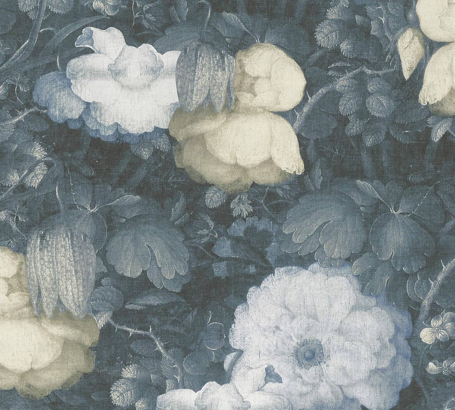 A.S. Création Livingwalls Floral Wallpaper Metropolitan Stories Non-Woven Anke & Daan - Amsterdam 10.05 m x 0.53 m Blue Green Yellow Made in Germany 369213 36921-3
