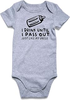 UNIFACO Unisex Baby Funny Saying Outfit Short and Long Sleeve Bodysuits Romper 0-18M
