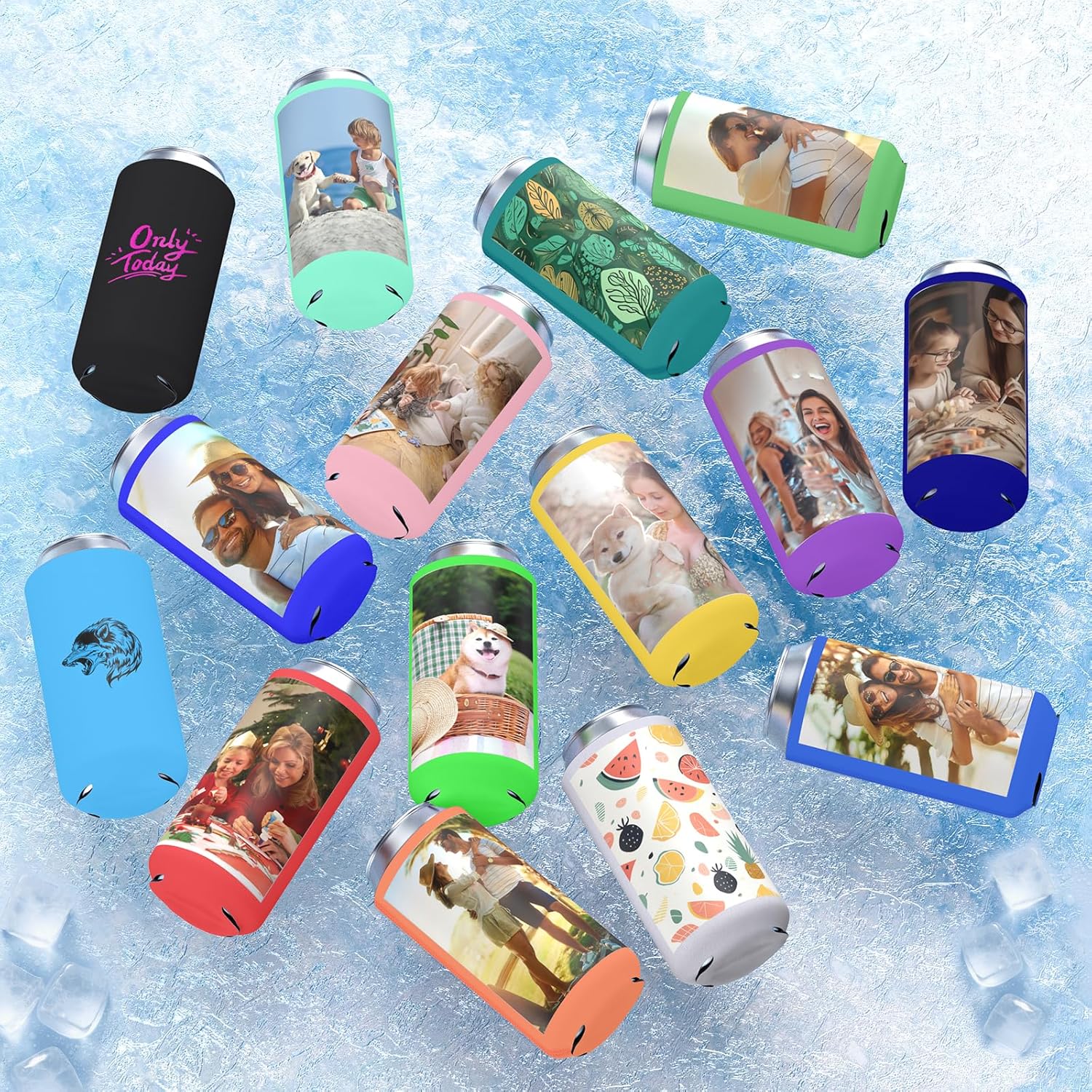 10 Pack Custom Slim Can Cooler Sleeve Bulk Personalized Can Coolers With Photo Logo Customized Insulated Drink Sleeves Holder for Party Weddings Fishing Picnics - Image 4