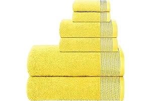BELIZZI HOME: 6 Pack Ultra Soft Yellow Towels for Bathroom
