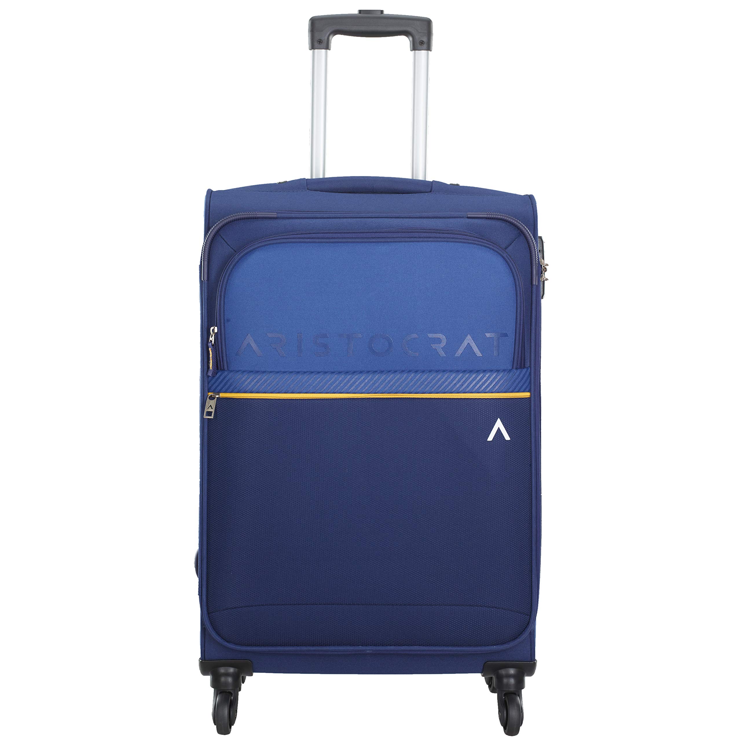 brezza Check in Luaggage- 69cm, Blue, Softcase, 4 Wheel Spinner, Secured Combination Lock, Spacious, for Men & Women, 3 Years Warranty-image-49