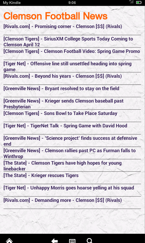 Clemson Football News(Kindle Tablet Edition):Amazon.com:Appstore for