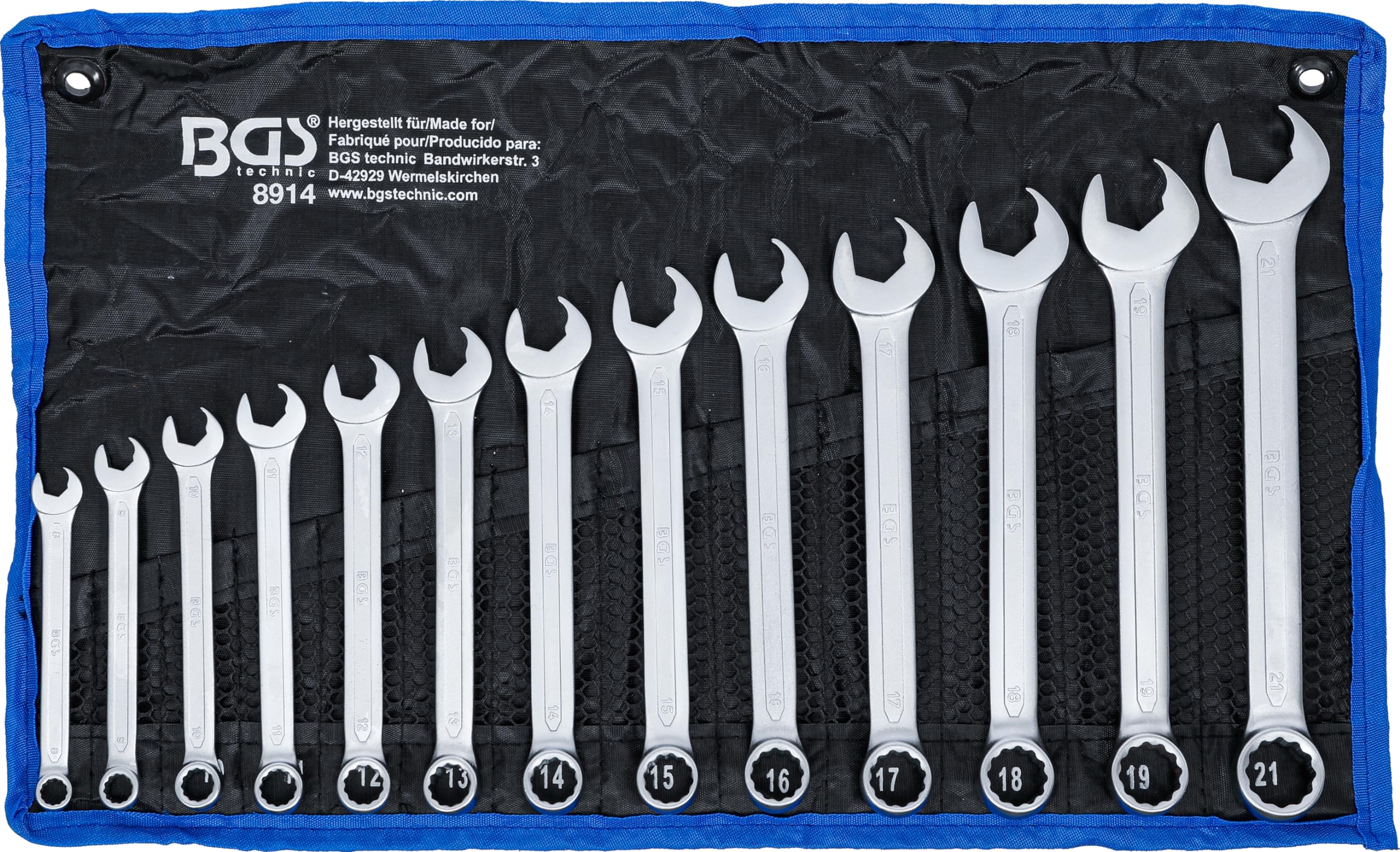 BGS 8914 | Combination Spanner Set | Open End with Ratchet Function | 8 - 21 mm | 13 pcs.