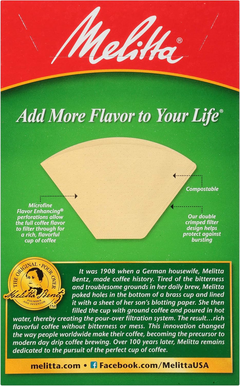 Melitta #2 Cone Coffee Filters, Natural Brown, 100 Count (Pack of 6) : Home & Kitchen