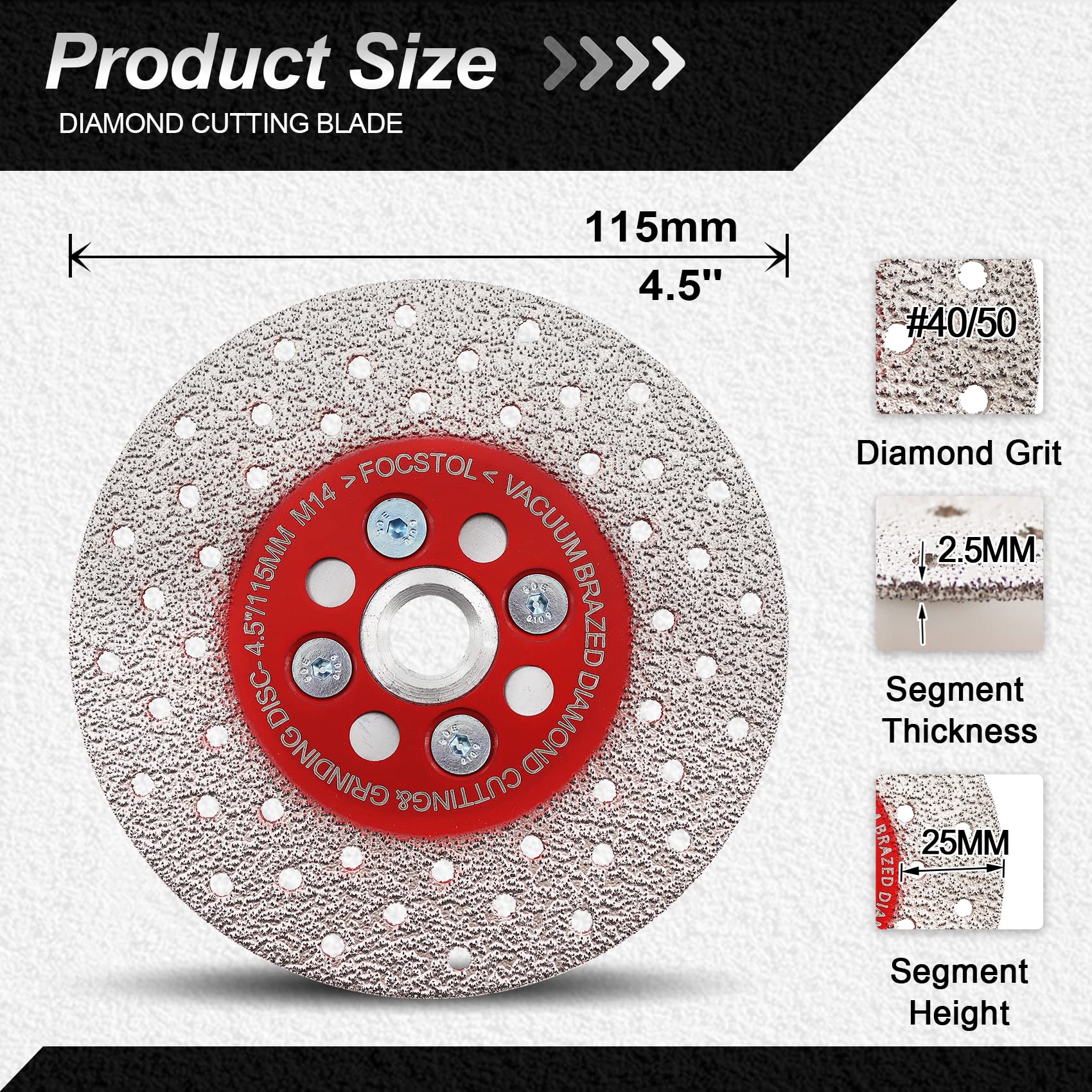 FOCSTOL Diamond Cutting Grinding Disc 115mm - Image 2