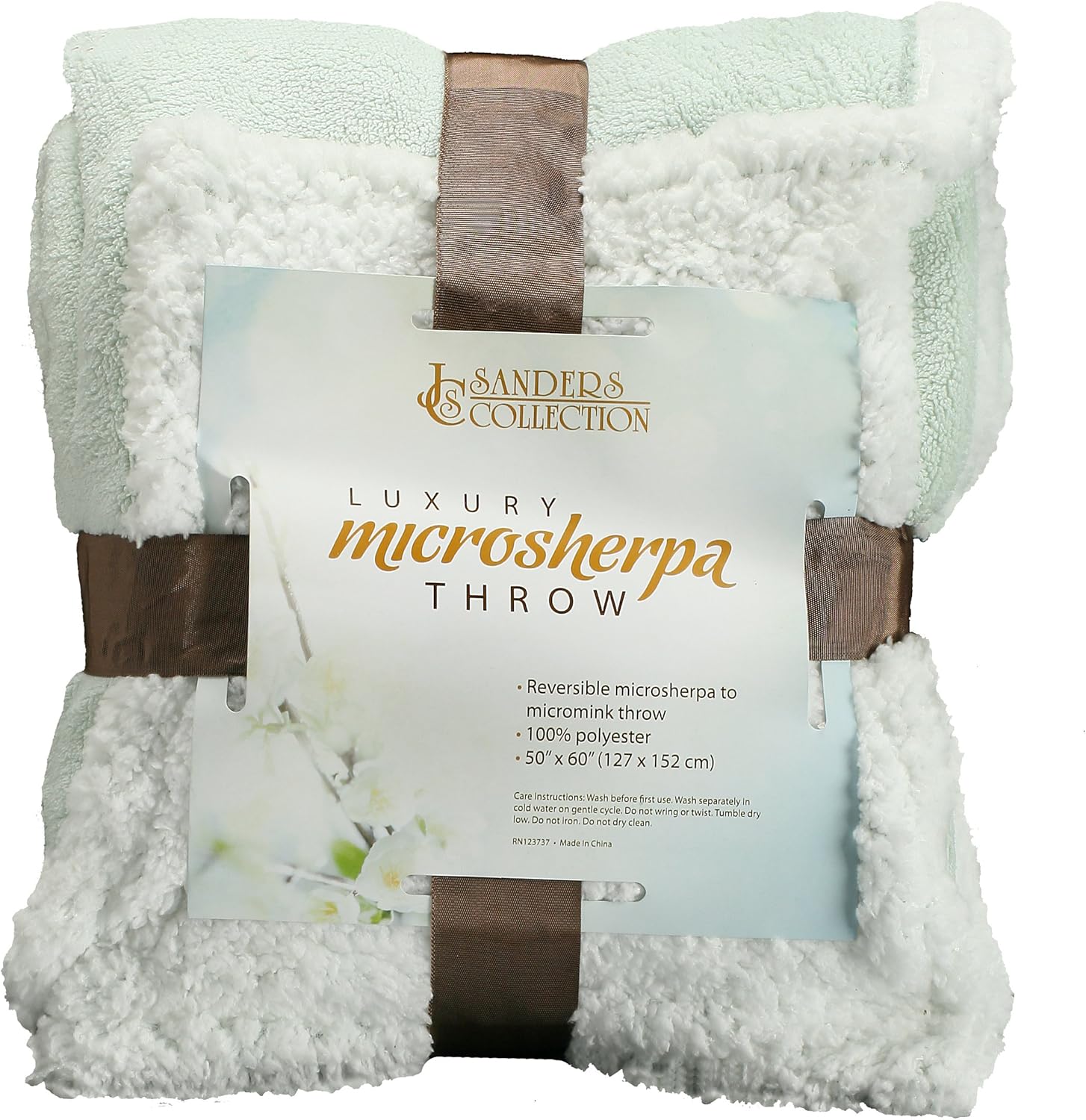 JS Sanders MicroMink Luxurious Soft Blanket Throw, Aqua