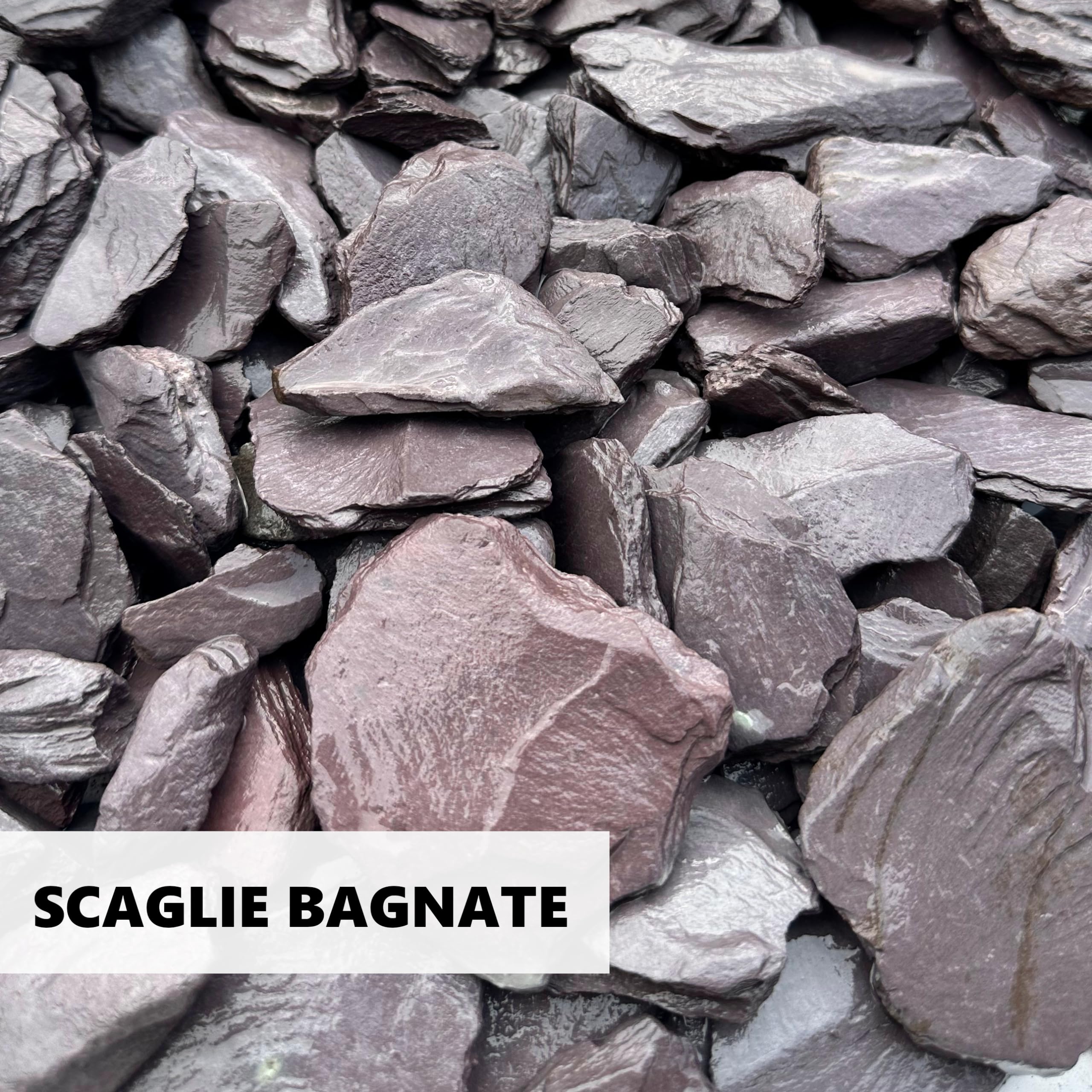 Scaglie Ardesia Viola Decorativa per Giardini Vasi Aiuole Granulometria 30-60mm Confezione 25kg