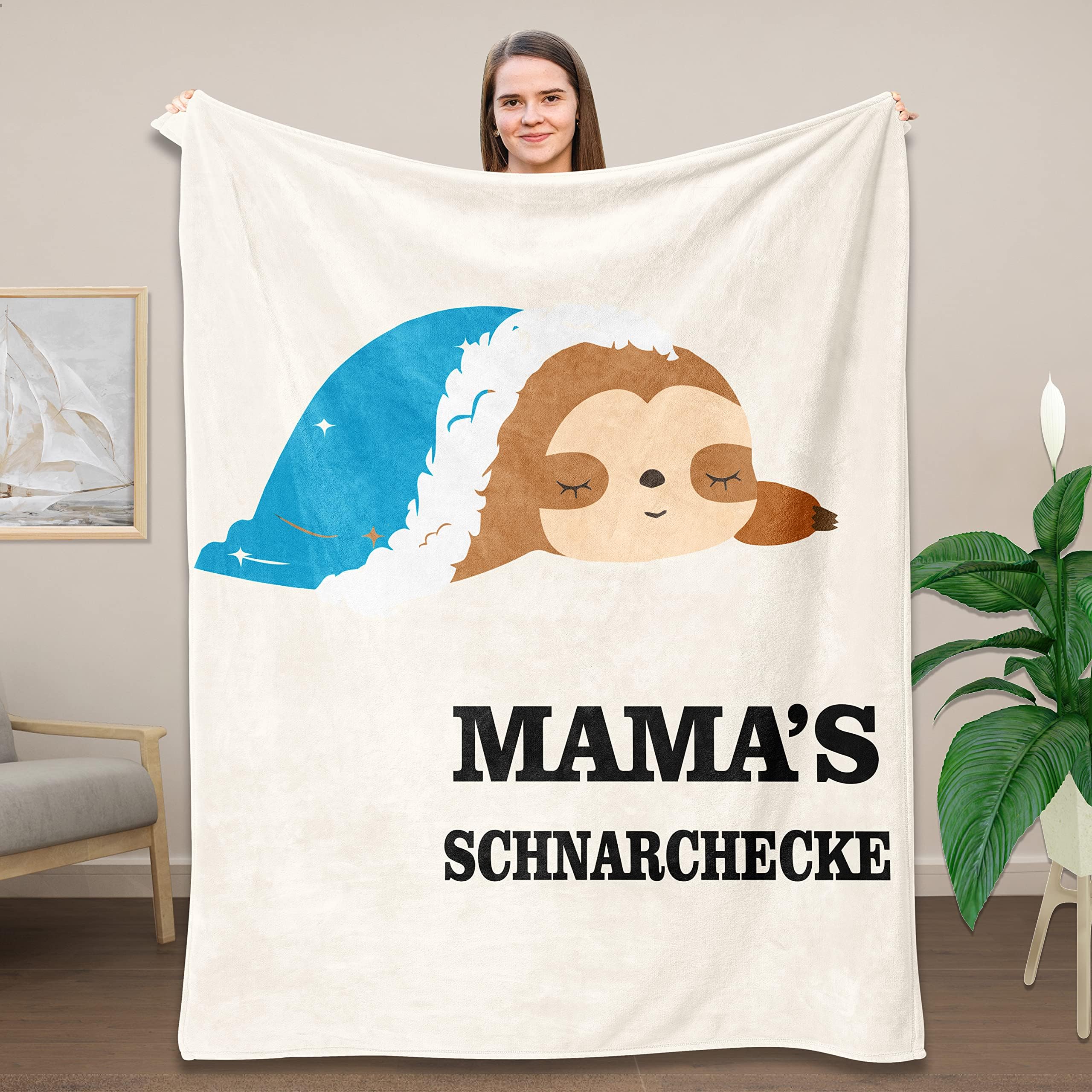 Faultier Decke Als Geschenk Für Die Tochter – Kuschelweich, Mit Liebevoller Botschaft