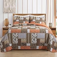 Vista 11 de TWINRUN Juego de ropa de cama de algodón tamaño queen, juego de ropa de cama de algodón, juego de edredón bohemio, juegos de ropa de cama de granja