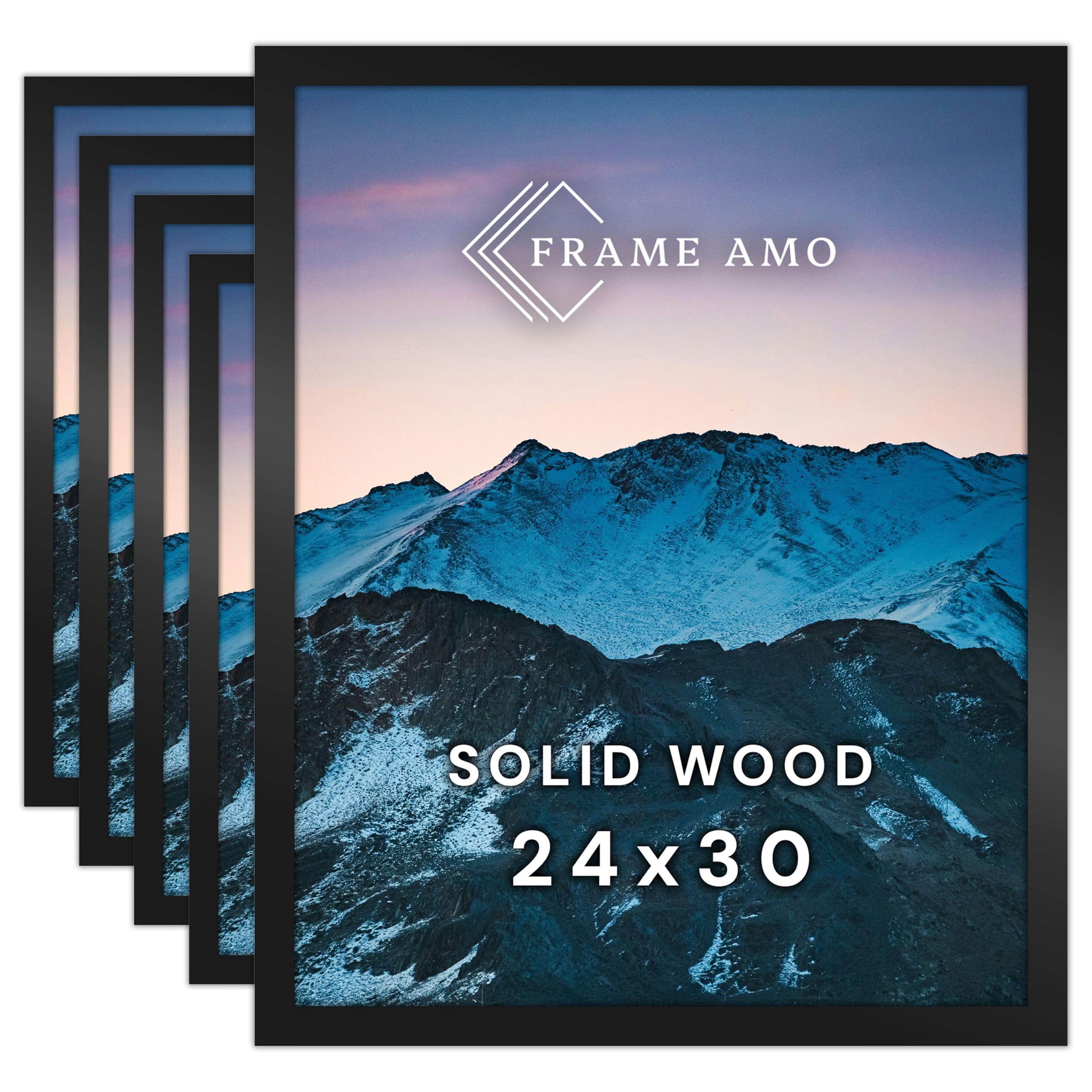 Frame Amo Pack of 5, 24x30 Black Poster Frames