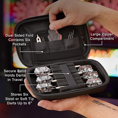 Miniatura 2 de Casemaster Sentinel - Funda para dardos de espuma EVA con cremallera azul, capacidad para 6 dardos y accesorios adicionales, puntas, ejes y vuelos,