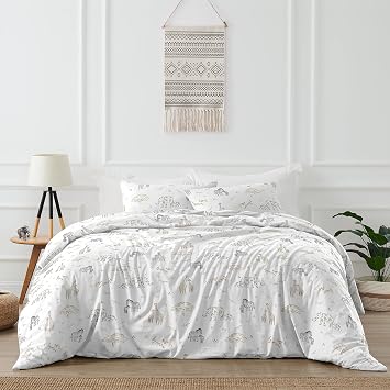 Sweet Jojo Designs Jungle Safari Animals Boy Girl Full/Queen Bedding Set Kids Comforter Childrens Brown Taupe Black and White Gender Neutral Animal Elephant Giraffe Wildlife Adventure Zebra Serengeti