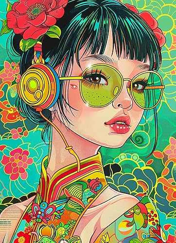 Miniatura 9 de Lucky Puzzles - Petal Whispers: A Geisha's Harmony - Rompecabezas de 1000 piezas para adultos | Elegante rompecabezas de kimono | Impresionante obra