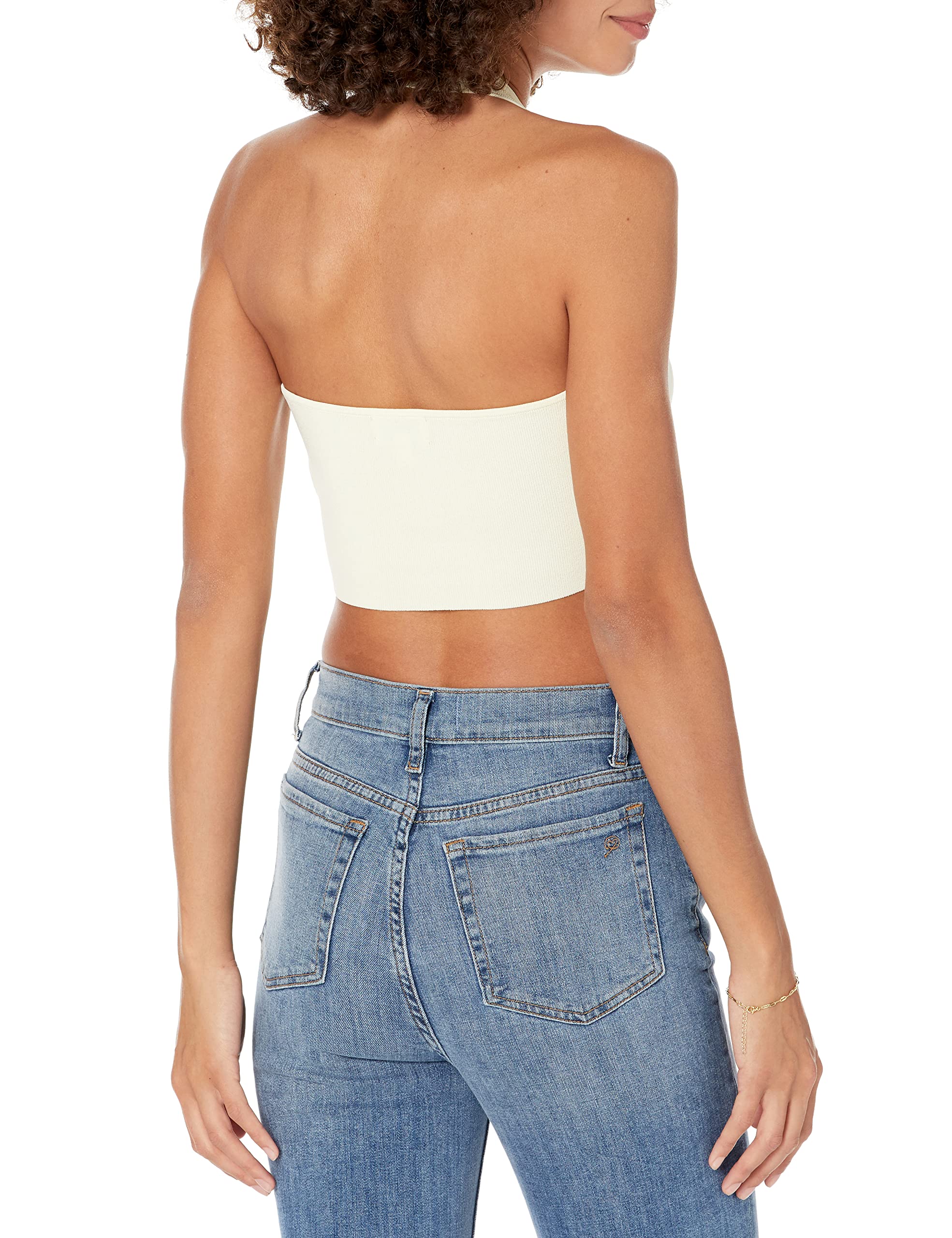 The Drop Women's Greta Fitted Square-Neck Halter Sweater Bralette