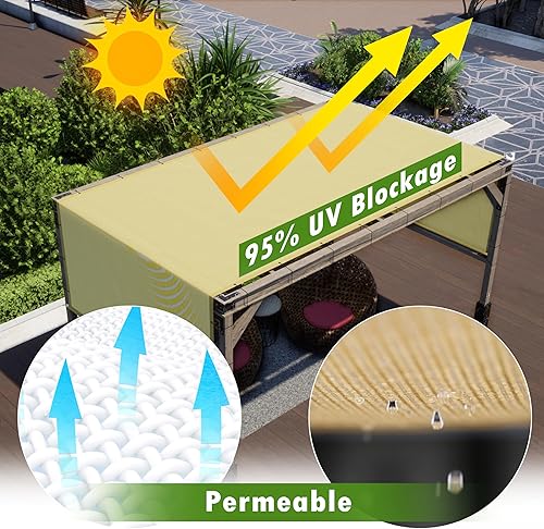 Miniatura 2 de ColourTree Cubierta de repuesto para toldo de pérgola negra de 6 x 24 pies, UPF50, tela de grado comercial de 260 GSM para patio al aire libre,