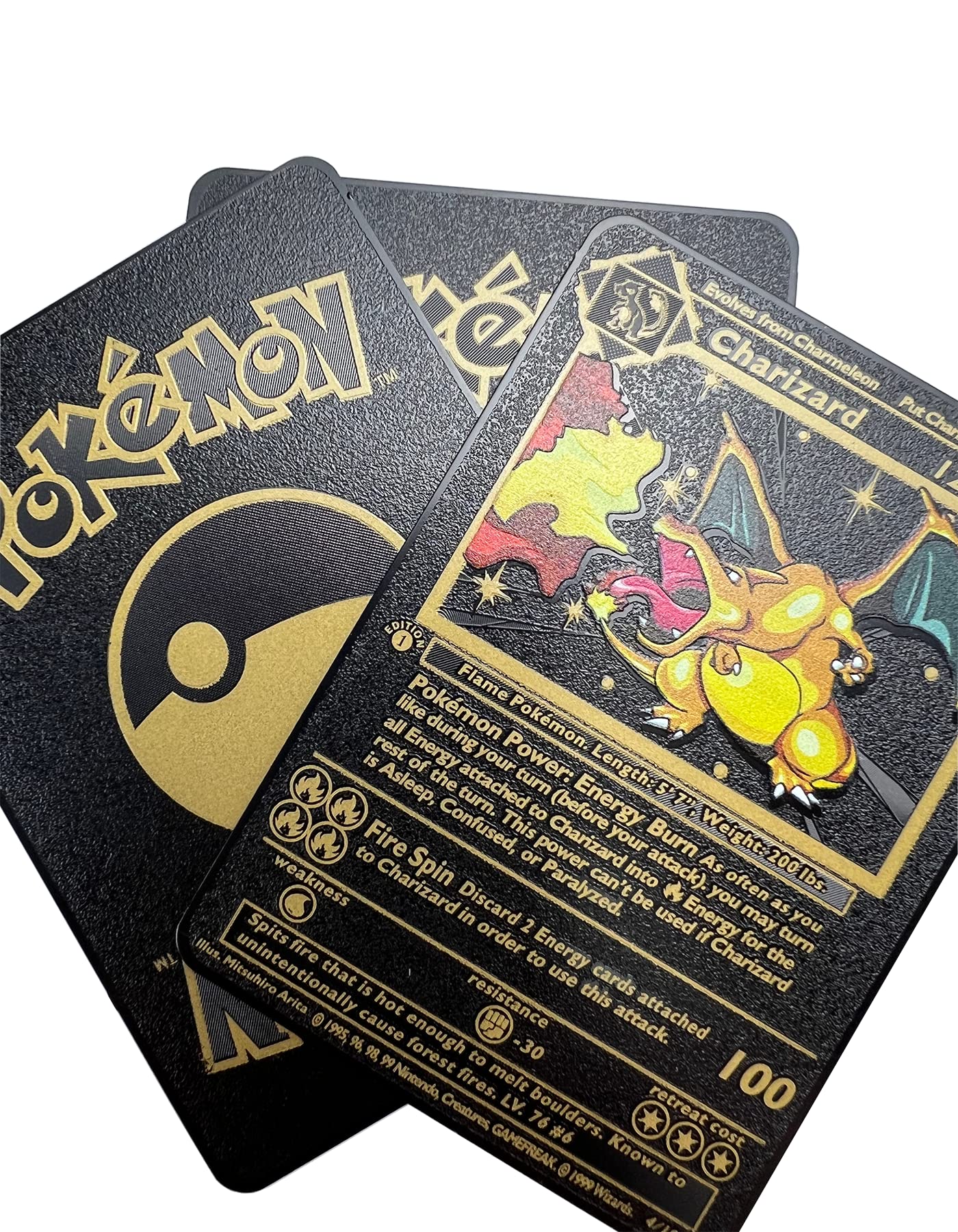 Amazon.com: Charizard Vmax Collect Metal TGC Cards,Black Gold Metal 1st  Edition Base Card Featuring Charizard, Blastoise, Venusaur,Black Gold Metal  Card Fully Solid Metal (Black 1st Edition) : Toys & Games