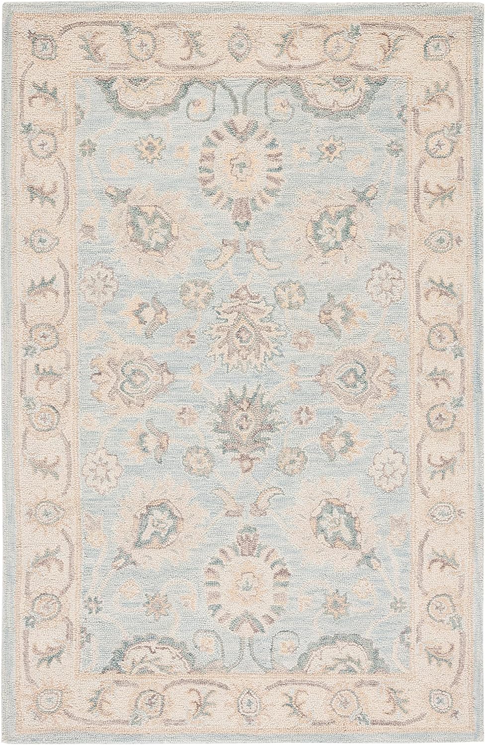 SAFAVIEH Blossom Collection 5' x 8' Grey/Multi BLM702F Handmade Premium Wool Area Rug