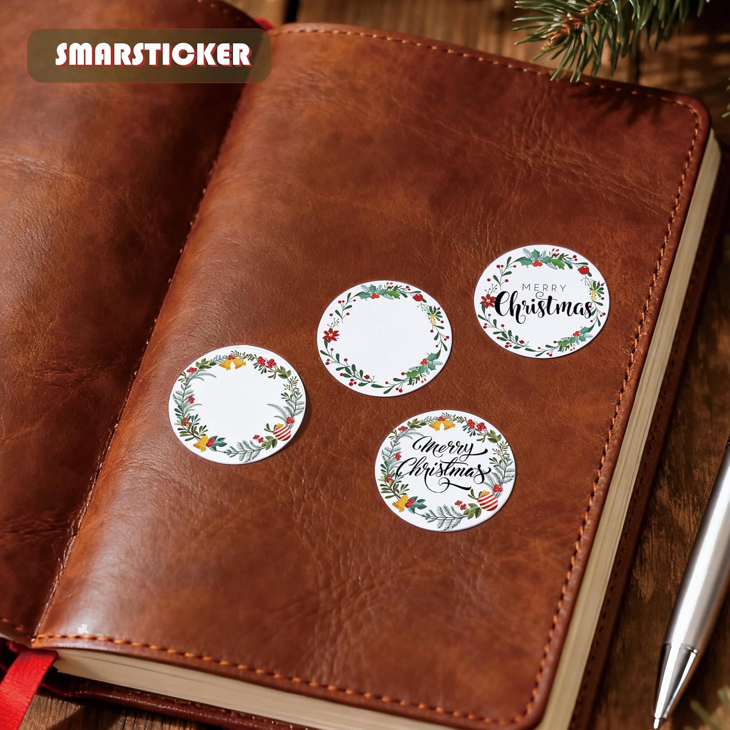 Christmas Direct Thermal Labels Self-Adhesive Red Flower Holly Berry Coding Stickers Multi-Purpose Christmas Name Tag Printer Decals for Xmas Party Business 500Pcs (2 inch) - Image 5