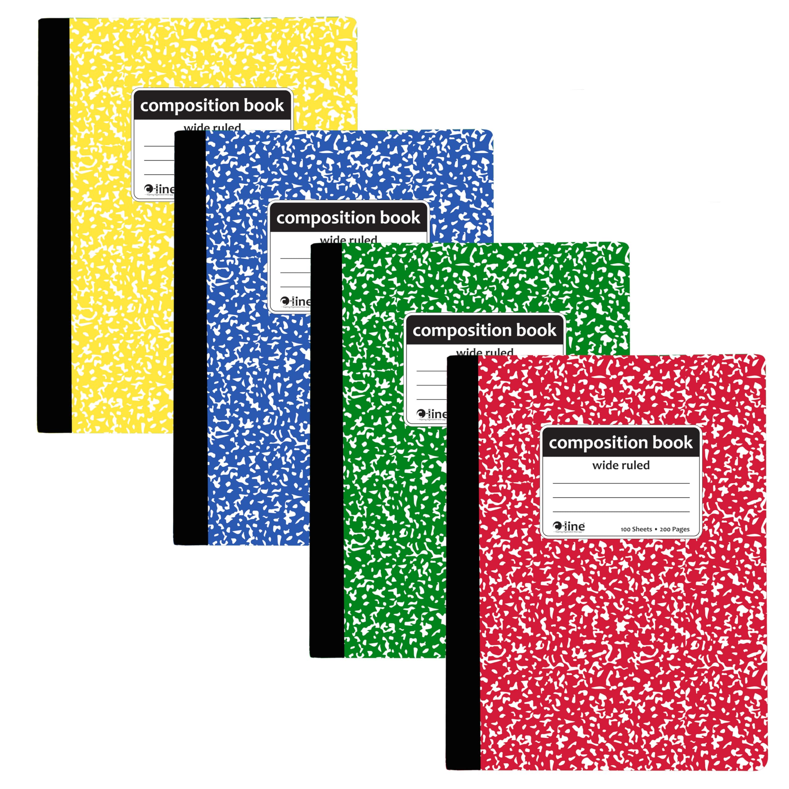 C-Line Composition Notebook, Wide Ruled, Marble Cover, 1 Notebook, Color May Vary (22010)